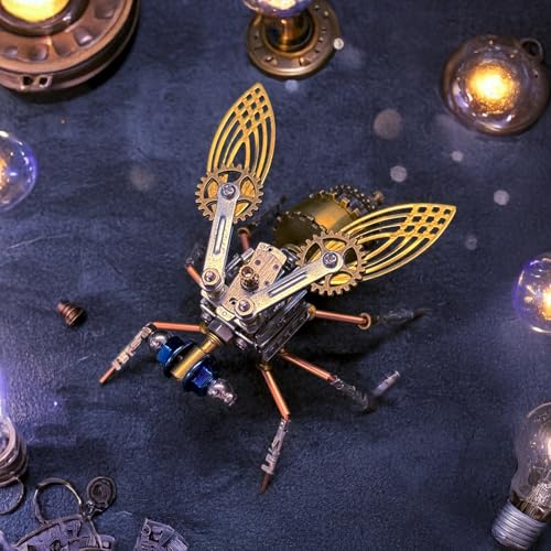 3D Metal Puzzles for Adults Teens-160+Pcs-Mechanical Fruit FIy Bee Insect Models-3 Hours to Build-Ideal for Birthday Gifts and Decorations(Mechanical Fruit Fly) - style: Mechanical Fruit Fly