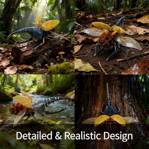 3D Acrylic Insect Puzzle DIY Bug Model Kit Animal STEM Gift - color: Hercules Beetle