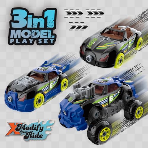 Pup Go 43 Pcs Building Car for Boys Age 3 4 5 6 7 8, Build Your Own Car Set - color: Black