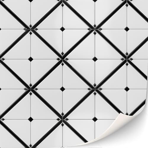 3 Sheets Self Adhesive Floor Tiles for Dollhouse 1:12 Scale (Tile Pattern Sanssouci) - style: Tile Pattern Sanssouci