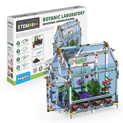 Engino: Discovering STEM - Botanic Laboratory: Photosynthesis, Ventilation & Gardening - 4 Models, Toy Structure Brick Building Set, Snap-Fit, Kids 9+