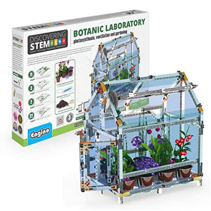 Engino: Discovering STEM - Botanic Laboratory: Photosynthesis, Ventilation & Gardening - 4 Models, Toy Structure Brick Building Set, Snap-Fit, Kids 9+