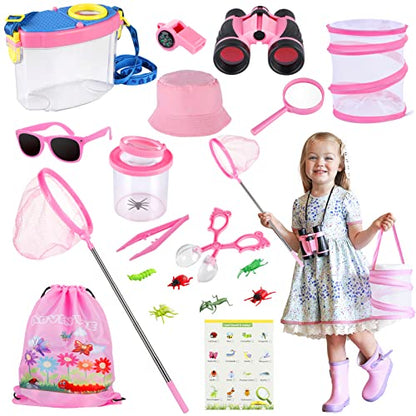 GIFTINBOX Bug Catcher Kit for Kids - Outdoor Explorer Toys Set for Kid - Bug Catching Kits with Binoculars Nature Adventure Toy for Girls Boys - Kids Exploration Gifts for Girl 3-12 Years Old