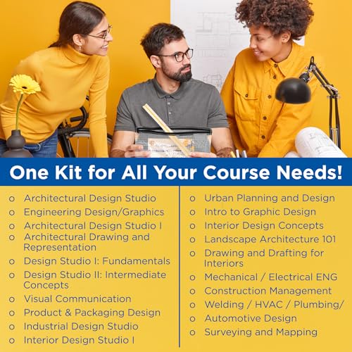 ALVIN Academy Drafting, Drawing and Design Essentials Kit | 13 Pieces | Class Tools for Geometry, Architecture and Engineering Students | - Model DDKE2 - style: Essentials Kit