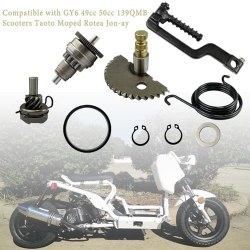 Start Gear Kick Start Gear Shaft Pedal Kit Replacement for GY6 49cc 50cc 139QMB Engine Moped ATV Scooters Roketa Taotao Jonway