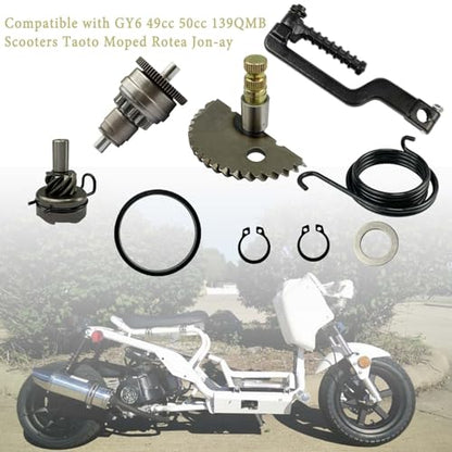 Start Gear Kick Start Gear Shaft Pedal Kit Replacement for GY6 49cc 50cc 139QMB Engine Moped ATV Scooters Roketa Taotao Jonway