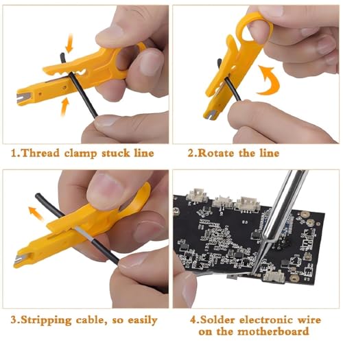 Soldering Iron Kit with Digital Multimeter, 60W Adjustable Temperature Electric Soldering Iron, Electronics Repair Tool Kit for Circuit Board, Jewelry, DIY Hobby, Portable Tool Bag (Red) - color: Red