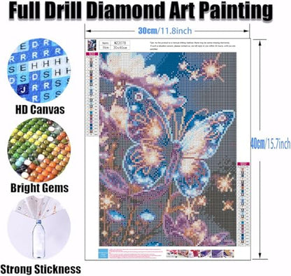 Ekuxom 5D Butterfly Diamond Art Kits for Adults-Diamond Painting - color: Light and Butterfly
