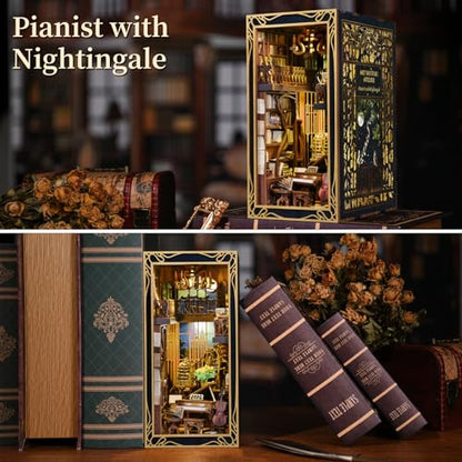 CCCDF Book Nook Kits for Adults, DIY Miniature House Kit - color: Pianist With Nightingale