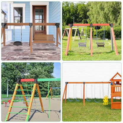 SELEWARE A Frame Swing Set Brackets for 4x4 Legs and 4x6 Beam - color: Middle bracket: 1 pcs