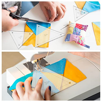 BENECREAT 6Pcs Free Motion Triangle Quilting Template Set, Acrylic Transparent Quilting Rulers for Machines Quilting DIY Designs On Shirts - color: Triangle Set - 6 Sizes