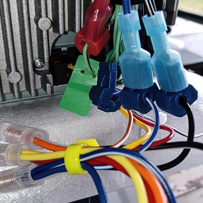 Nilight 480PCS/80 Pairs T-Tap Wire Connectors Self-Stripping Quick Splice Electrical Wire Terminals Insulated Male Quick Disconnect Spade Terminals Assortment Kit with Storage Case, 2 Years Warranty - size: 480Pcs 22-10AWG