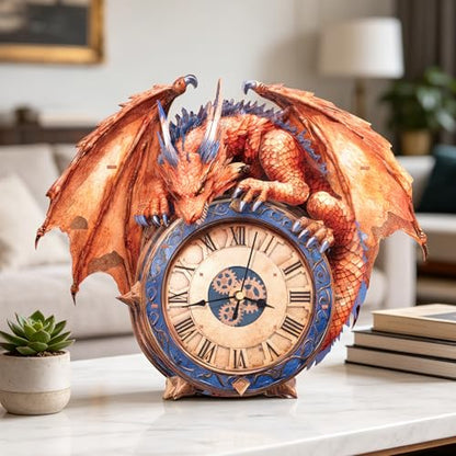 3D Wooden Puzzle for Adults - Fiery Dragon Clock - color: Fiery Dragon