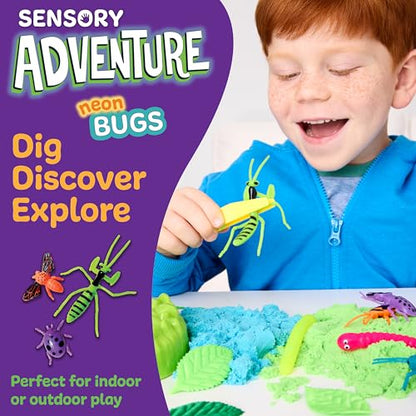 Creativity for Kids Sensory Adventure Neon Bugs Kit | Dig, Squish & Explore with Sensory Sand & Bug Toys | Scoop, Pinch & Play | Screen-Free Activity for Kids & Summer Activities (Ages 4+) - style: Bugs
