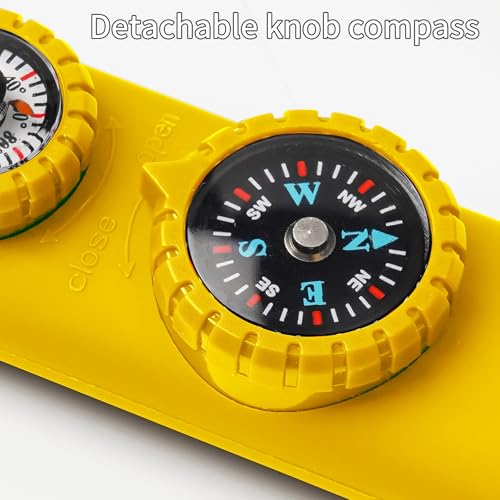 Multifunctional Survival Emergency Whistle for Kids with Compass Hiking Survival, Thermometer & Neck Lanyard | Emergency Safety Gear for Hiking, Camping, Kayaking, Boating, Climbing - color: egg yellow2pcs