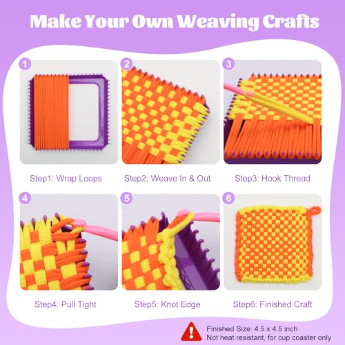 MagicKidz Weaving Loom Kit Toy - Birthday Gifts for Kids 6 7 8 9 10 11 12 Years Old - Arts and Crafts Kit for Girls Ages 6-8 10-12, DIY Potholder Knitting Kit with Loops