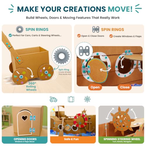 Kizzikids Cardboard Tools for Kids, STEM Construction Kit Safe Cutter
