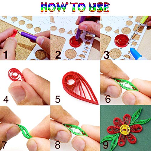 Woohome Quilling Supplies Paper Quilling Kits with 12 Quilling Tools and 36 Colors 880 Strips Quilling Paper for Craft - color: Style 3