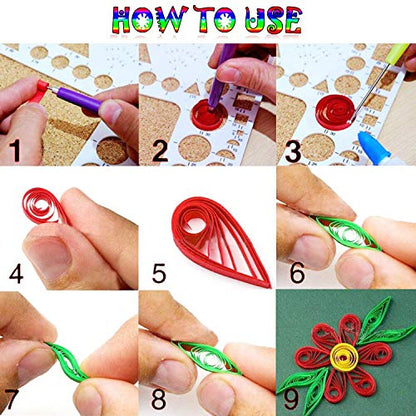 Woohome Quilling Supplies Paper Quilling Kits with 12 Quilling Tools and 36 Colors 880 Strips Quilling Paper for Craft - color: Style 3