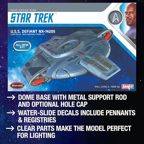 Polar Lights Star Trek USS Defiant 1:1000 Scale Snap Model Kit, Multicolor (POL952)