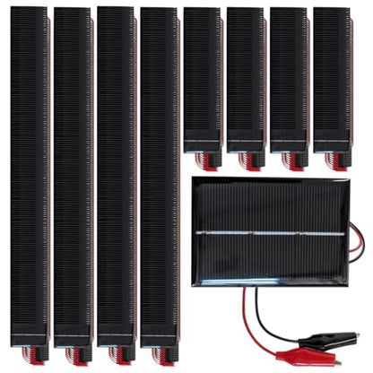Mini Solar Panel 0.6W (600mW), 60×80 mm with Alligator Clips – Educational Renewable Energy Experiments (Pack, 1, Unit)