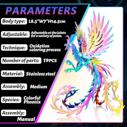 FILASLFT 3D Metal Puzzles for Adults,Undead Bird Seven 3D Puzzles - color: C8-undead Bird-seven Colors