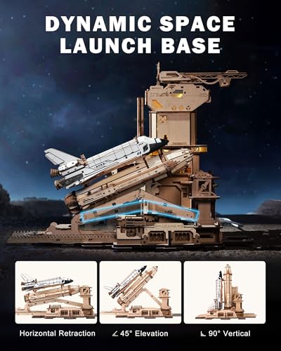 ROKR Space Shuttle 3D Wooden Puzzles for Adults Moving Building Model