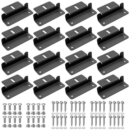 Anbte 16PCS Solar Panel Z Bracket, Solar Mounting Kit for RV, Roof, Black - color: black（16PCS）