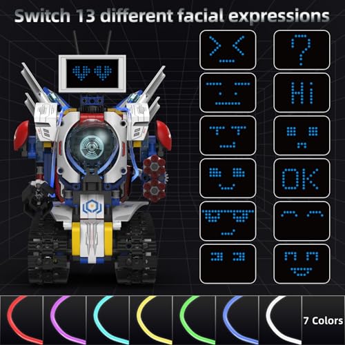5 in 1 Robot Building Set with LED Display for Boys Kids Ages 8-12