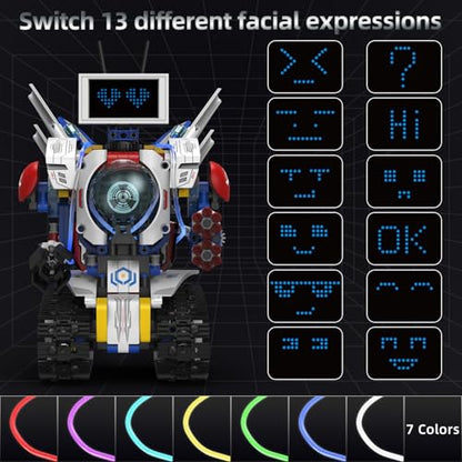 5 in 1 Robot Building Set with LED Display for Boys Kids Ages 8-12