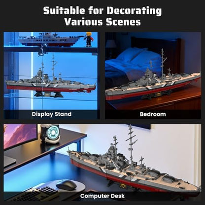 NUTCRACKER Military Building Blocks Set for Adults, 2535 Pcs WWII German Bismarck Battleship Model Kit, 60015 Warship Building Bricks Kit, Collectible Display Gift for Military Enthusiasts