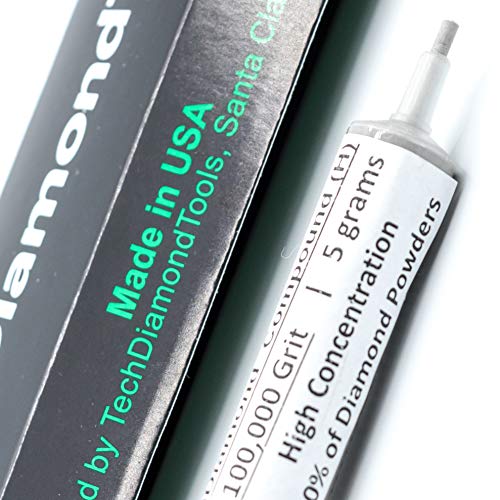 TechDiamondTools Diamond Polishing Compound Polishing Paste USA Made 100,000 Grit 0-0.25 Micron for Marble Glass Metal Rock Jewelry Resin Silver Chrome Gemstone with High Concentration Diamond Powder - size: 100,000 grit / 0 - 0.25 microns