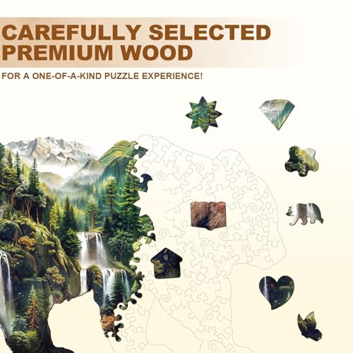 Mountain Panda Puzzles Adults Gifts for Women Men Wooden 150 Pieces 11.6 * 7.6in - color: Mountain Panda, size: Medium
