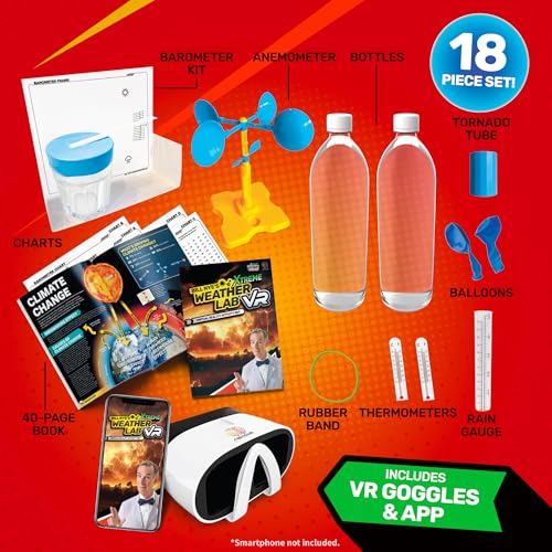 Abacus Brands Bill Nye's Science Squad: Xtreme Weather Lab VR - Virtual Reality Kids Science Kit, Book and Interactive Learning Activity Set - for Ages 8 and Up