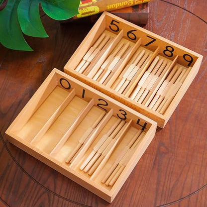 Premium Montessori Math Material Series Kit 1, 27lbs 17-Piece Complete Curriculum for Toddlers & Kids 3+, Solid Beechwood Sensory Math Materials, Homeschool & Preschool Classroom Math Toys - color: Math Series Kit 1