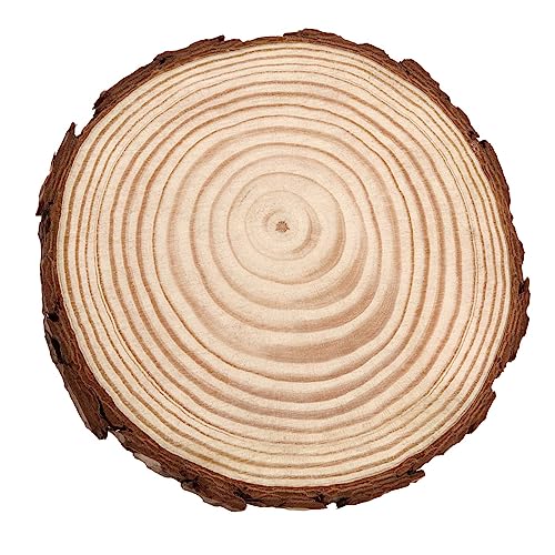 JAPCHET 30 Pack 5-5.5 Inch Natural Wood Slices, 0.4 in Thick Wooden Circle with Bark, Unfinished Wood Log Discs for Christmas and Wedding Decorations