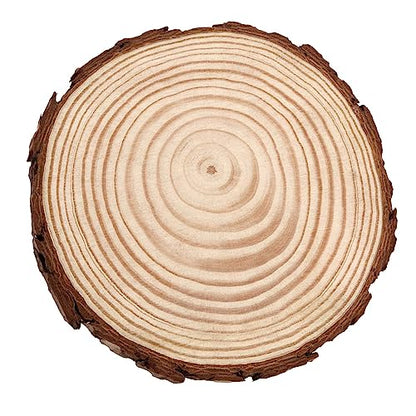 JAPCHET 30 Pack 5-5.5 Inch Natural Wood Slices, 0.4 in Thick Wooden Circle with Bark, Unfinished Wood Log Discs for Christmas and Wedding Decorations