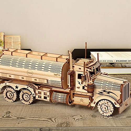 3D Wooden Puzzle for Adults, DIY Small Tanker Truck Model Kit