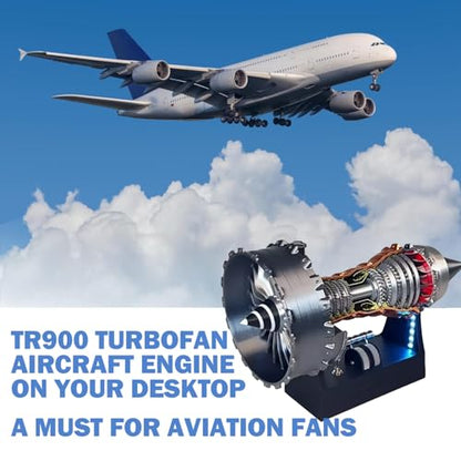 TR900 Turbofan Engine Model Kit, 28cm DIY Jet Engine - color: Silver Black