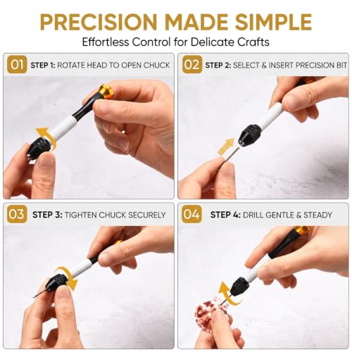 Pin Vise Hand Drill Manual With 22pcs Micro Drill Bits Set