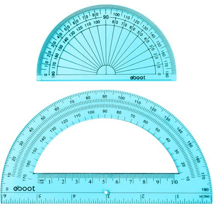 EBOOT 2 Pcs Plastic Protractors - color: Blue