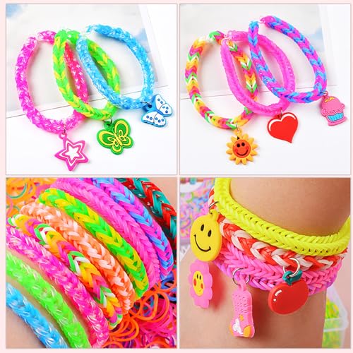 JIYAKO 2500+ Rubber Band Bracelet Kit, Loom Bracelet Making Kit for Kids - color: 2500+Rubber Band Bracelet Kit