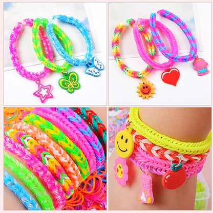 JIYAKO 2500+ Rubber Band Bracelet Kit, Loom Bracelet Making Kit for Kids - color: 2500+Rubber Band Bracelet Kit