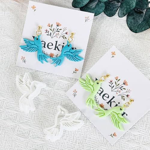 Xaekicr Hummingbird Polymer Clay Cutters for Earrings, 2PCS Clay Earring Cutters, Clay Tools and Molds for Jewelry DIY Making - color: K color