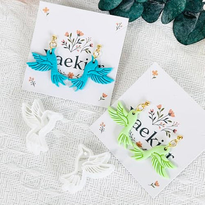 Xaekicr Hummingbird Polymer Clay Cutters for Earrings, 2PCS Clay Earring Cutters, Clay Tools and Molds for Jewelry DIY Making - color: K color