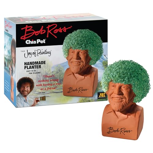 Chia Pet Bob Ross Terracotta Planter with Seed Pack - style: Bob Ross