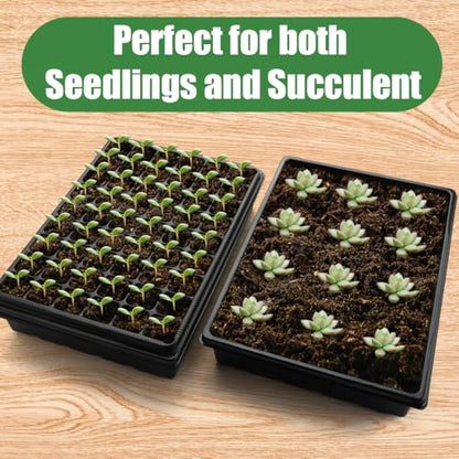 3-Pack Seed Starter Trays with 5" Tall Humidity Domes & 54-Cell Deep Trays - size: 3p Trays+Domes+54 Cells