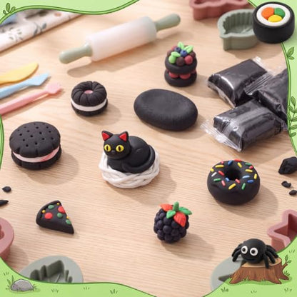 Air Dry Clay Bulk, Modeling Clay for Kids, 100 Pcs, Black - color: Black