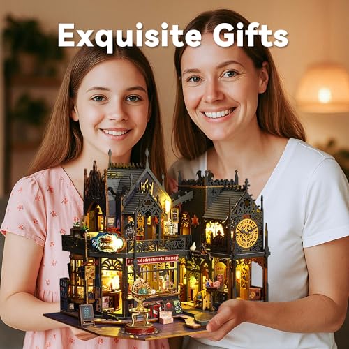 Flever Dollhouse Miniature DIY House Kit Creative Room with Furniture for Romantic Artwork Gift (Holo Magic City) - color: Holo Magic City