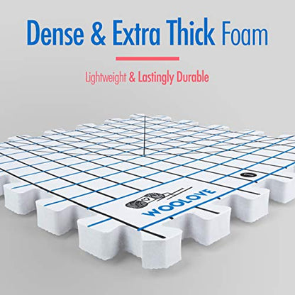 Extra Thick Blocking Mats for Wet and Steam Blocking - Includes Pack of 9, 100 T Pins, 10 Pin Blocker and Storage Bag